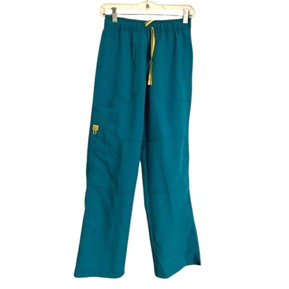 Spread Good Cheer XS Teal Scrub Pants With Elastic Waist & Drawstring